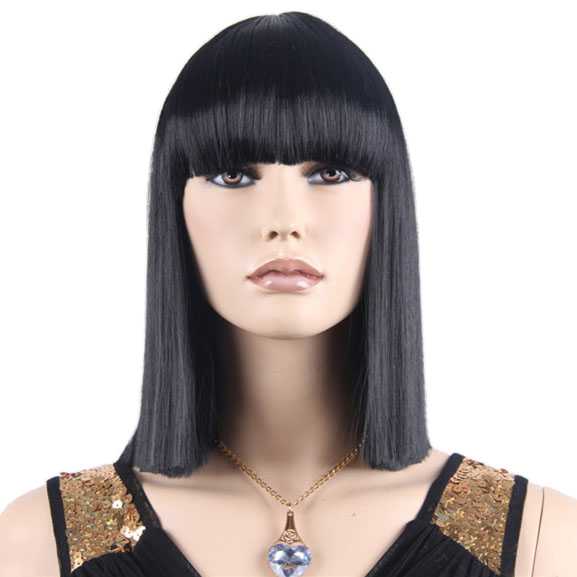Kleverig boerderij Diplomaat Carnaval pruik zwart steil haar model Cleopatra - Mooie pruiken bij  PruikenPlaza