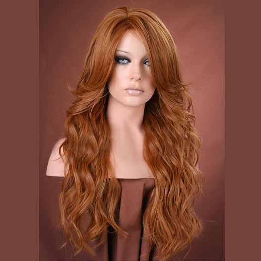 energie grip Kilometers Luxe pruik rood lang haar met slagen model Cala kleur 27 - Mooie pruiken  bij PruikenPlaza