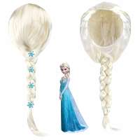 Goedkope pruik Elsa Frozen met vlecht + gratis haarnetje