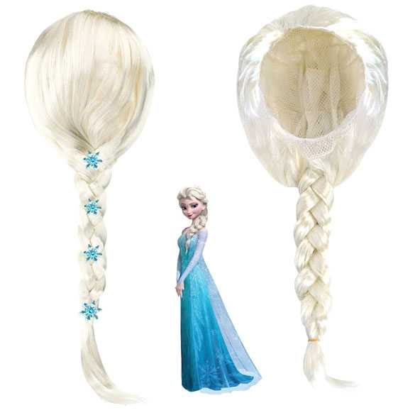 Pruik Elsa Frozen met vlecht + gratis haarnetje