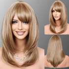 Pruik schouderlang steil haar model Lollipop blondmix kleur F14-22