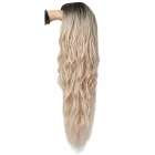 SALE Pruik lang roomblond haar met beach wave krullen