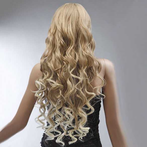 controleren Paradox zakdoek Luxe pruik lang sexy blond krullend haar met lichte puntjes - Mooie pruiken  bij PruikenPlaza