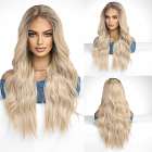 Mono top swiss lace pruik lang blond haar zonder pony Crystal